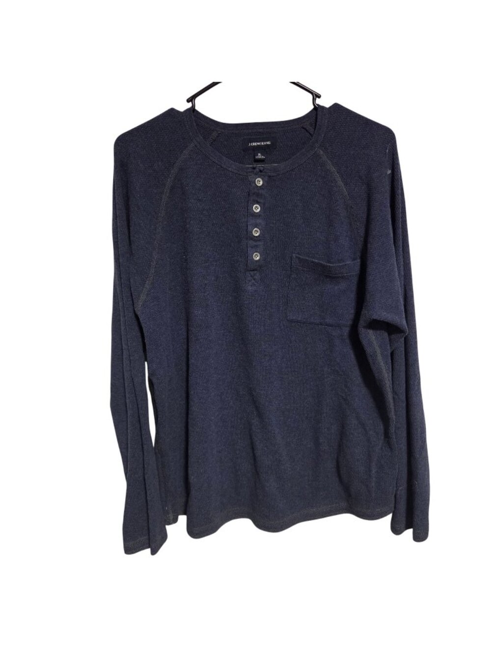 J.Crew Jeans Henley Shirt Mens XL Navy Blue Long Sleeve Casual Lightweight